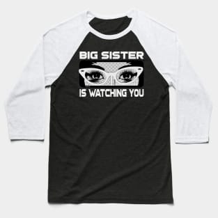 Big Sister is Watching You Comic Art Orwellian (vers 1) Baseball T-Shirt